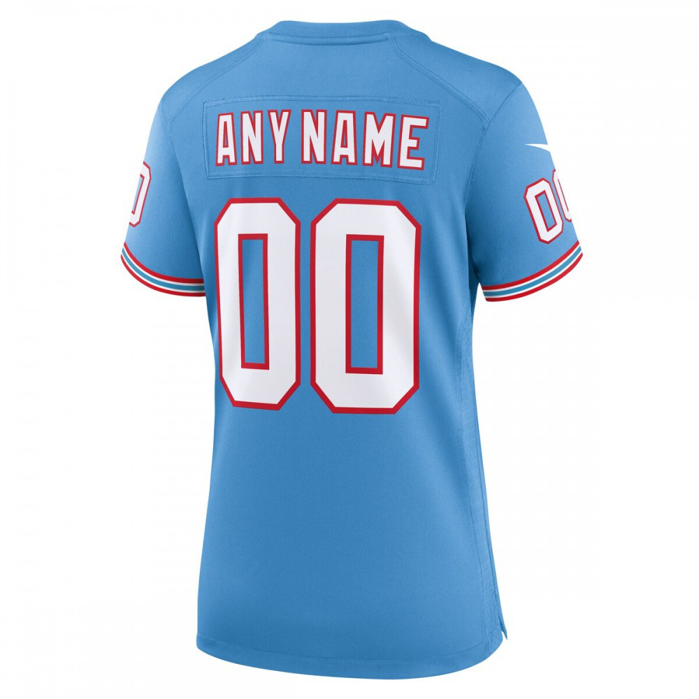 Tennessee Titans Nike Women's Oilers Throwback Custom Game Jersey - Light Blue-GridironStore